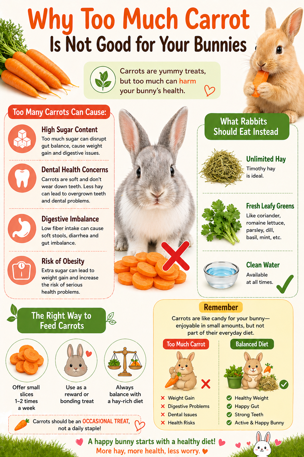 🥕 Hold Up—Why Piling Carrots on Your Bunny is a Bad Idea