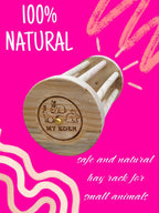 Natural Wooden Hay Feeder for Rabbits/Guinea Pigs/Hamster/Small Animals ( Small Size )