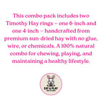 MY EDEN 100% Natural Timothy Hay Rings (Pack of 2) – Organic Handmade Chew Toy for Rabbits and Small Animals